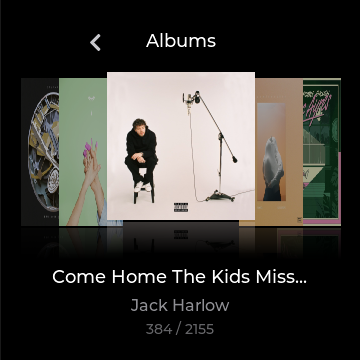 Browse albums visually in the cover-flow view