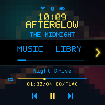 Null's pixel-lettered sliding navigation menu