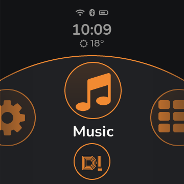 Squash's large, easy-to-browse circular launcher